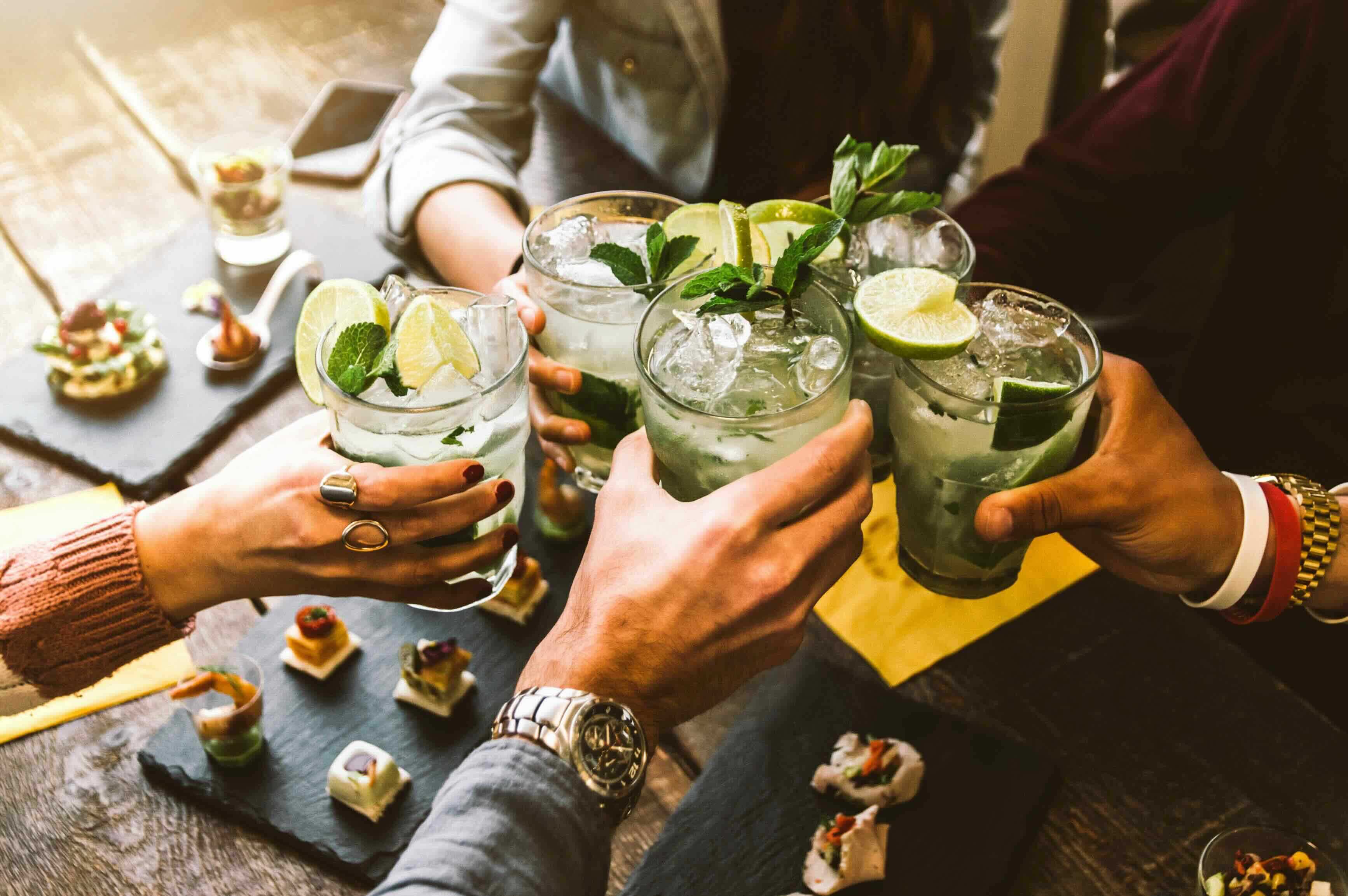 Guests toasting at a celebration event